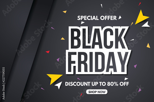 Black friday sale banner. Sale banner template design. Abstract banner. Vector illustration