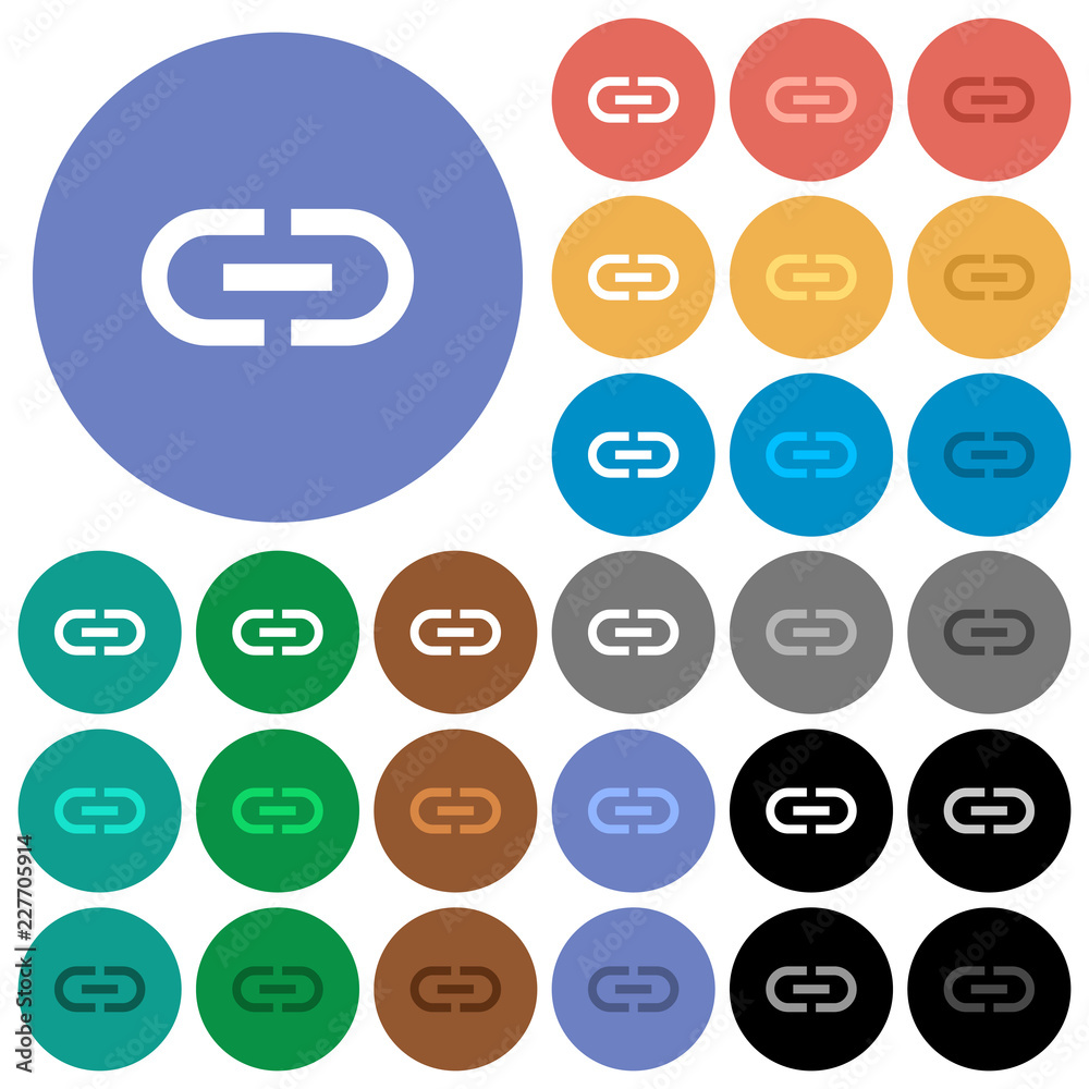 Insert link round flat multi colored icons Insert link round flat multi colored icons
