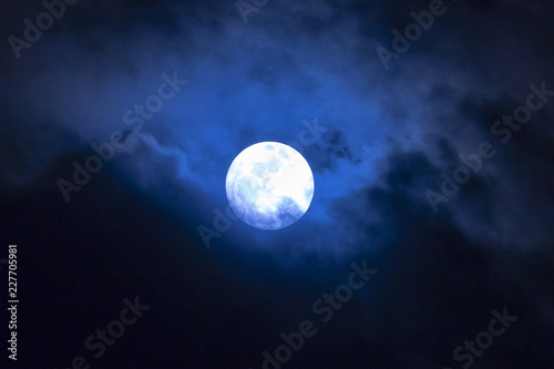 Full moon in the clouds