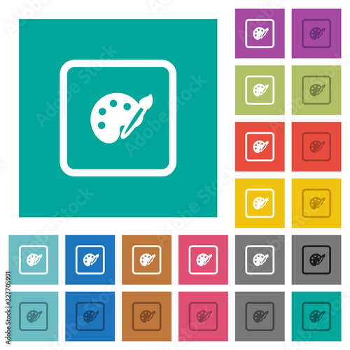 Adjust object color square flat multi colored icons