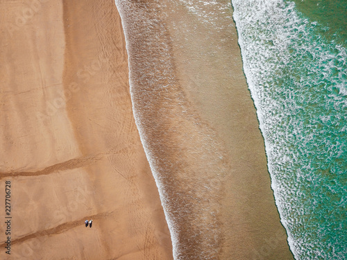 Aerial view of beautiful ocean in porto