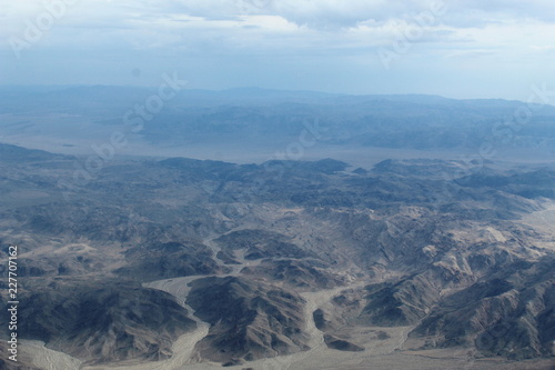 Blue Aerial Desert Landscape