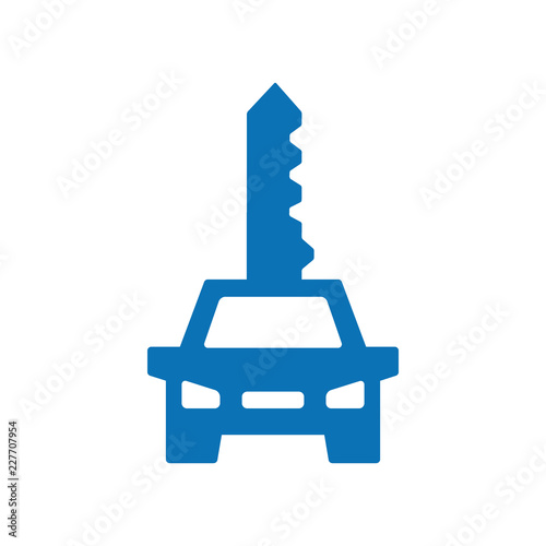 Vector key car logo combination. Vehicle symbol or icon. Unique automobile digital logotype design template.