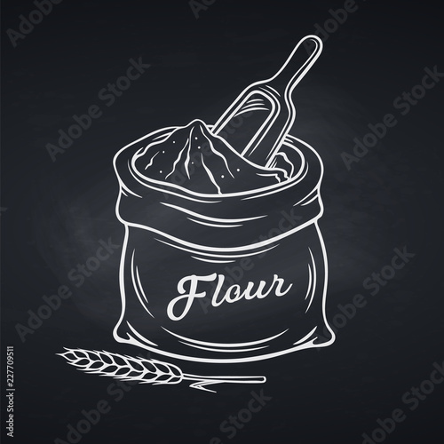 Hand drawn bag of flour