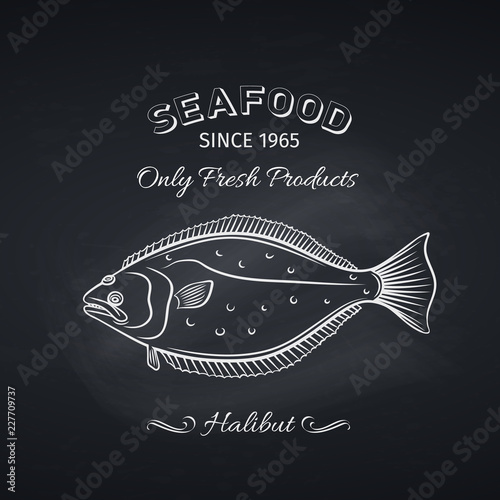 halibut hand drawn icon