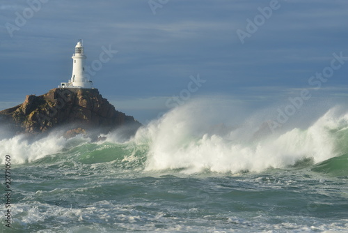 La Corbiere lighthouse, Jersey, U.K.
A dramatic coastline under the force of storm Callum from the Atlantic Ocean.