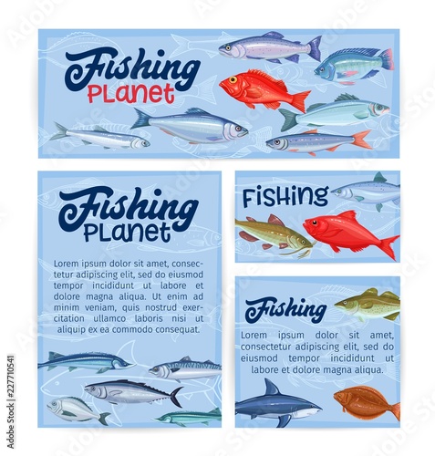 Fish banners, seafood temlplate