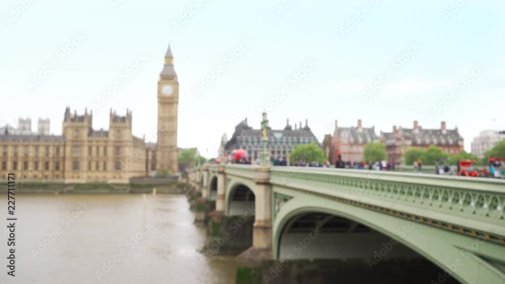 Scenic view of Westminster Bridge and River Thames in London, defocused Scenic view of Westminster Bridge and River Thames in London, defocused