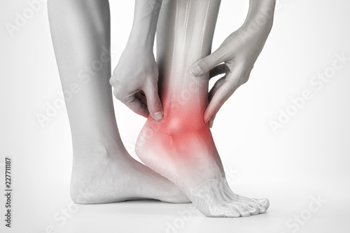 Ankle pain, foot painful point. © BigBlueStudio