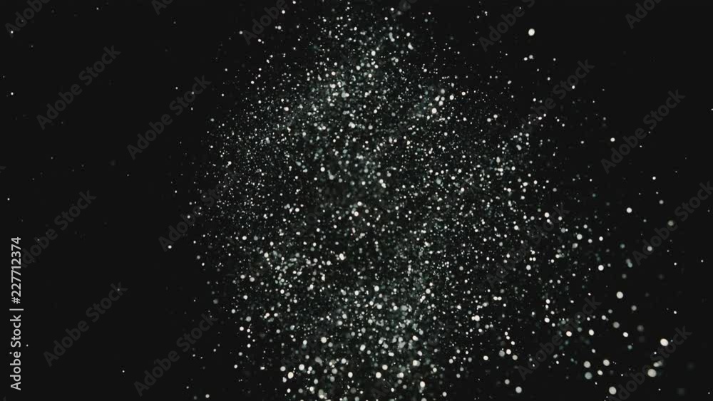 Sliver glitter explosion in super slow motion shooted with high speed cinema camera.
