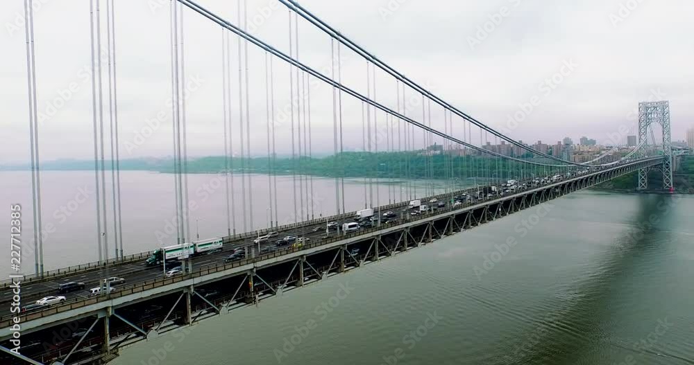 Close Up Flyby Of George Washington Bridge Close Up Flyby Of George Washington Bridge