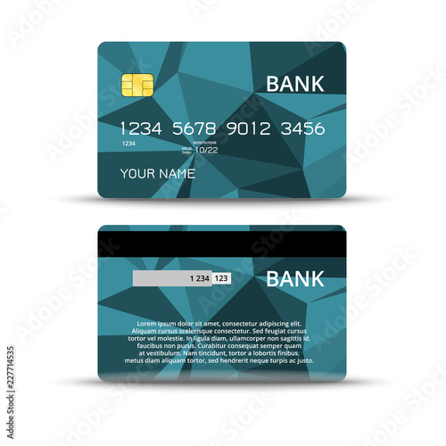 Credit or debit bank card design set