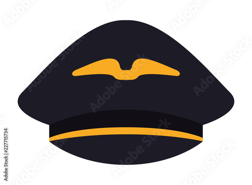 cute pilot hat isolated icon