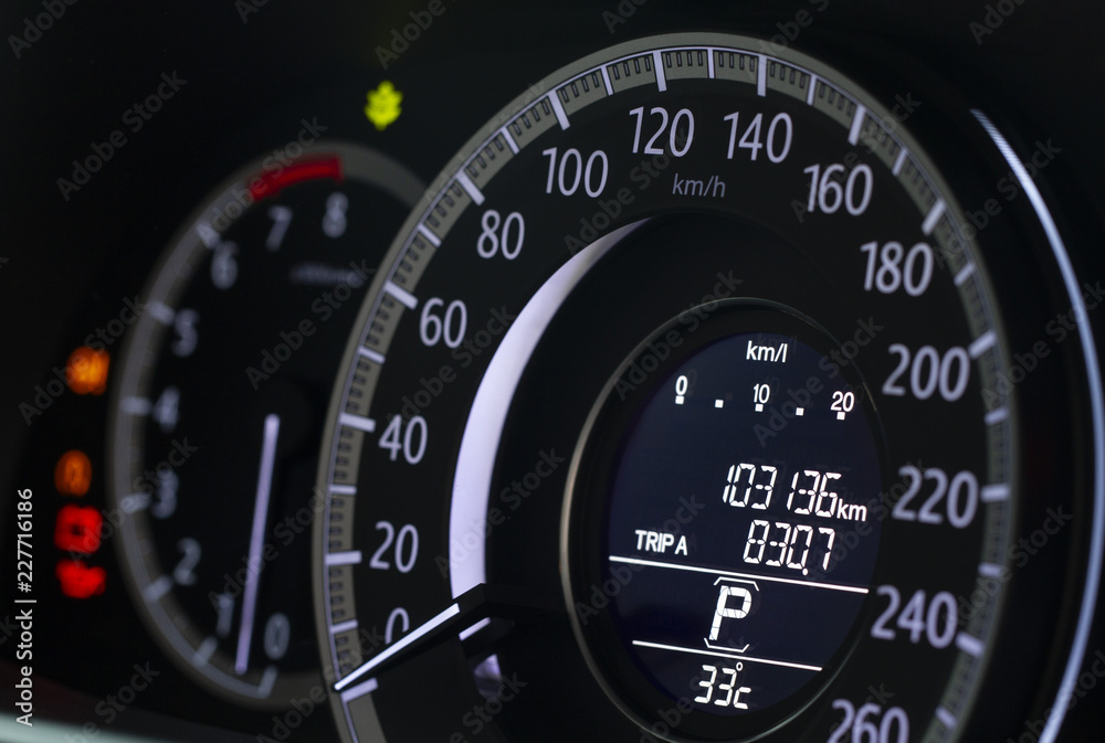 Close up image of modern car dashboard