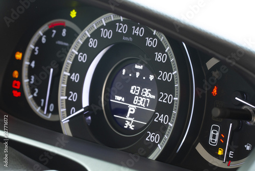 Close up image of modern car dashboard