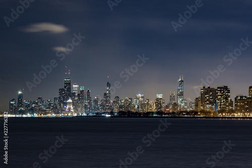 Obraz na płótnie Chicago Skyline in Winter w salonie