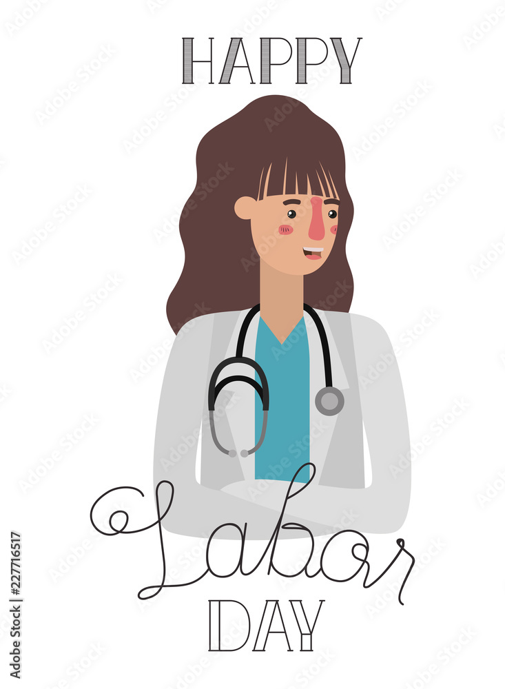 female doctor celebrating the labor day avatar character female doctor celebrating the labor day avatar character