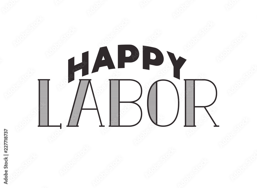 Obraz premium happy labor day label isolated icon