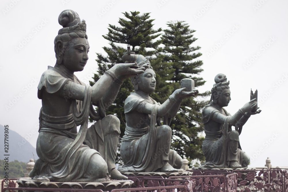 Buddha statues in Hong Kong. 