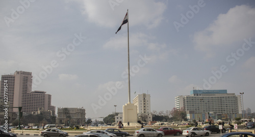 Egyptian Flag at the Tahrir Square photo