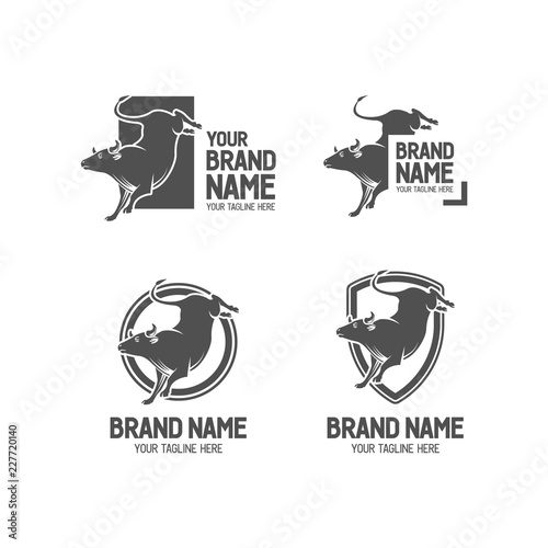 Bucking Bull of Bullfighter Logo Set.zip