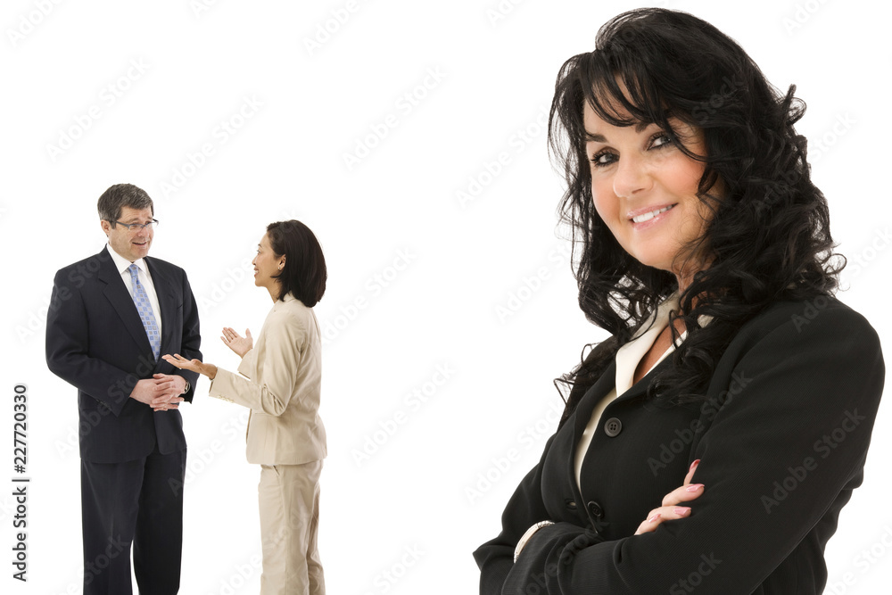 business woman with her team in background business woman with her team in background