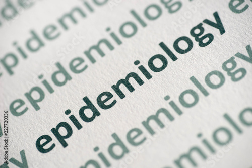 word epidemiology printed on  paper macro photo
