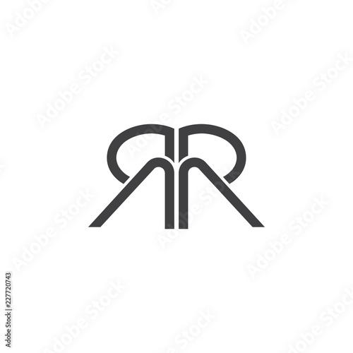 letter mr linear logo vector