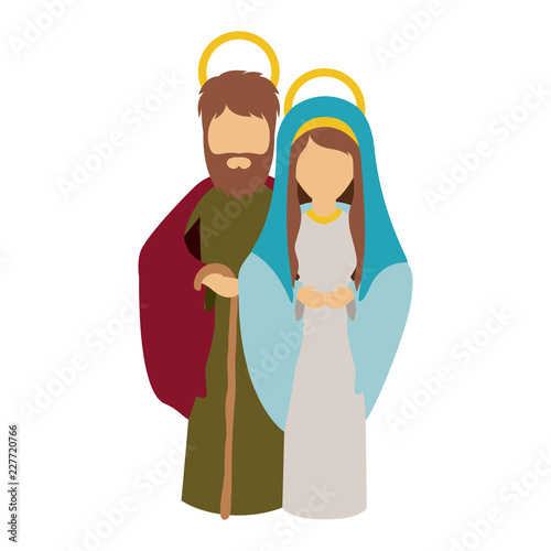 Mary and joseph cartoon of holy night design