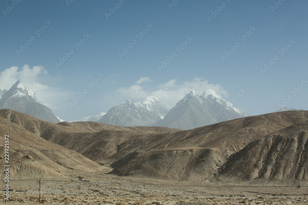 Muztagh Mountain range along the Karakoram Highway, North West China