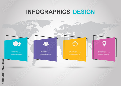 Infographic design template with flat banner