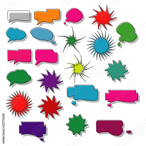 starburst bubble text template vector element