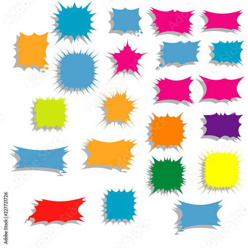 starburst bubble text template vector element