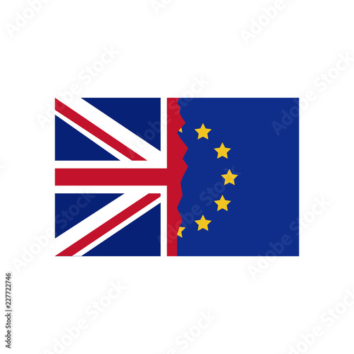 Isolated brexit flag design