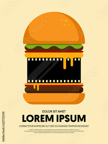Movie and film festival poster template design modern retro vintage style
