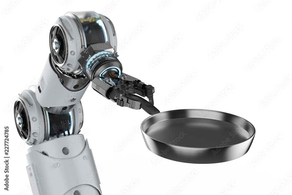 Robotic chef with pan Robotic chef with pan