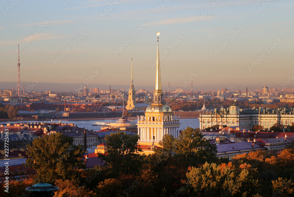 Beautiful photo view from above of St. Petersburg