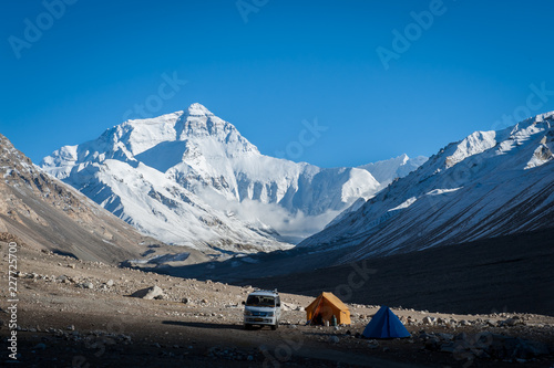 Mt. Everest base campin Tibet, China photo