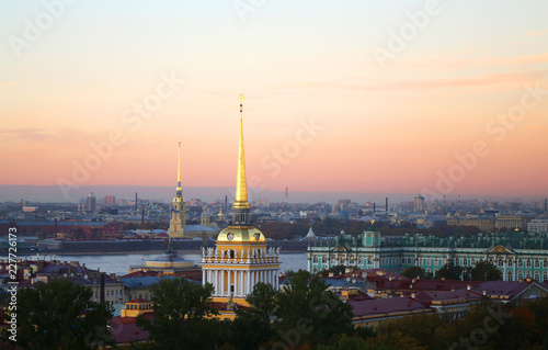 Beautiful photo view from above of St. Petersburg