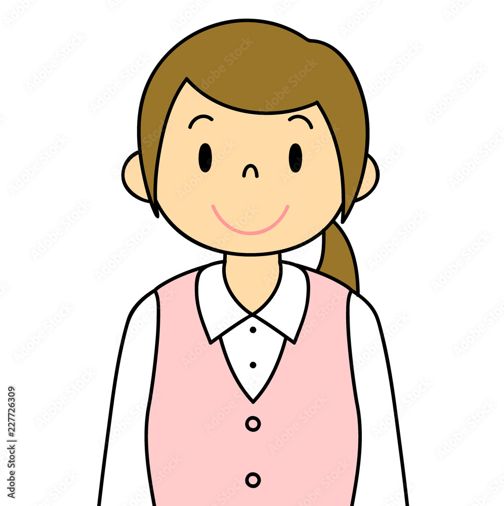 女性　OL　事務員　笑顔