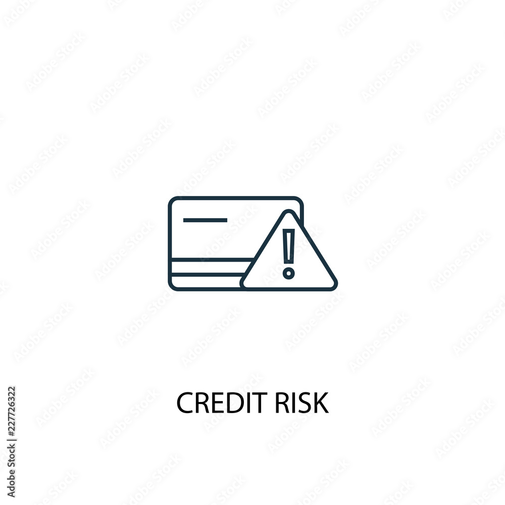 Credit risk concept line icon. Simple element illustration. Credit risk