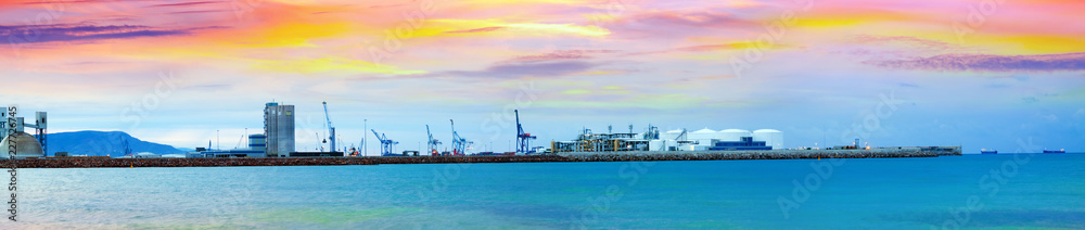 Fototapeta premium logistics port in Castellon de la Plana in dawn