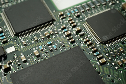 Printed Circuit Board with SMD & IC mounted part on board photo