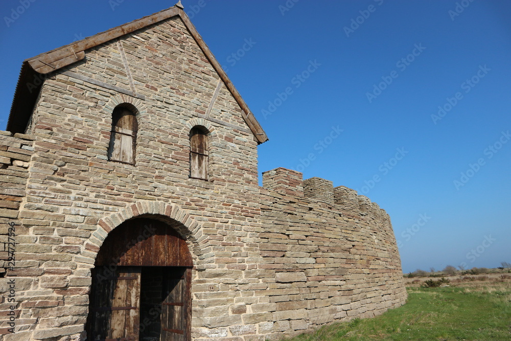 Closeup view of entrance in Iron Age fort Eketorp, Oland , Sweden