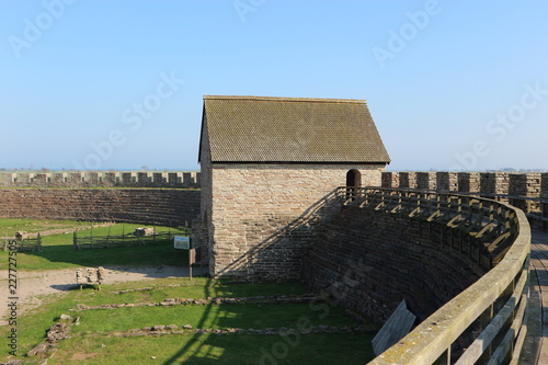  Inside view of the yard and main tower of the Viking iron age fort Eketorp, Oland, Sweden