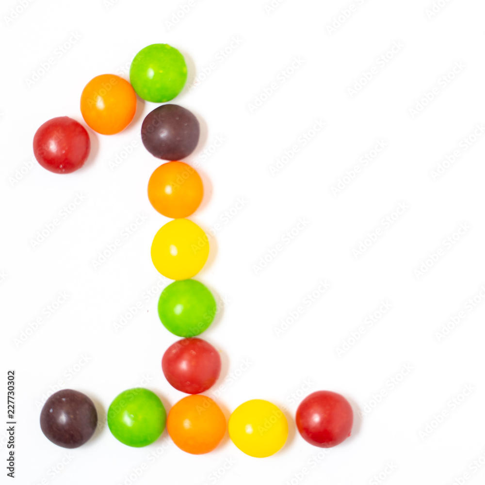 Obraz premium Rainbow Candy Photofont - Number 1