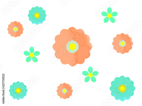 水彩風の花柄