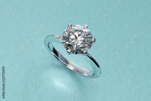 White gold solitaire diamon...