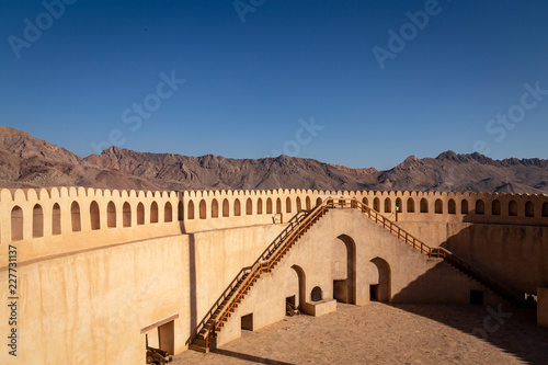 View from the symmetrical tower of Nizwa Fort, Oman.