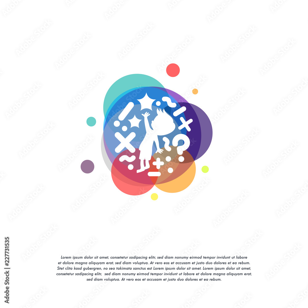 Colorful Child Reaching Starlogo vector, Education logo designs template, design concept, logo, logotype element for template